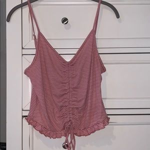 Pink and white striped tank top